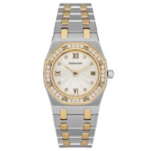 Audemars Piguet Royal Oak 67372SA mostrador branco Relógio Feminino