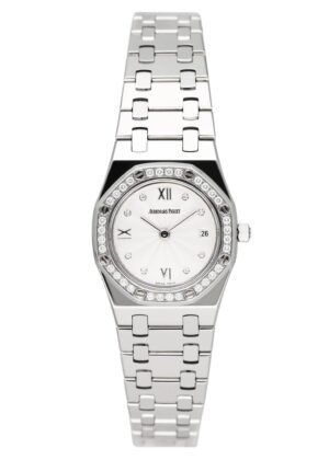 Audemars Piguet Royal Oak 67372ST mostrador branco Relógio Feminino