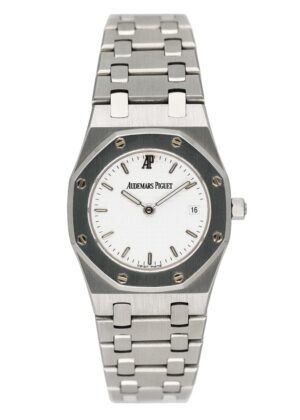 Audemars Piguet Royal Oak 67467ST mostrador branco Relógio Feminino