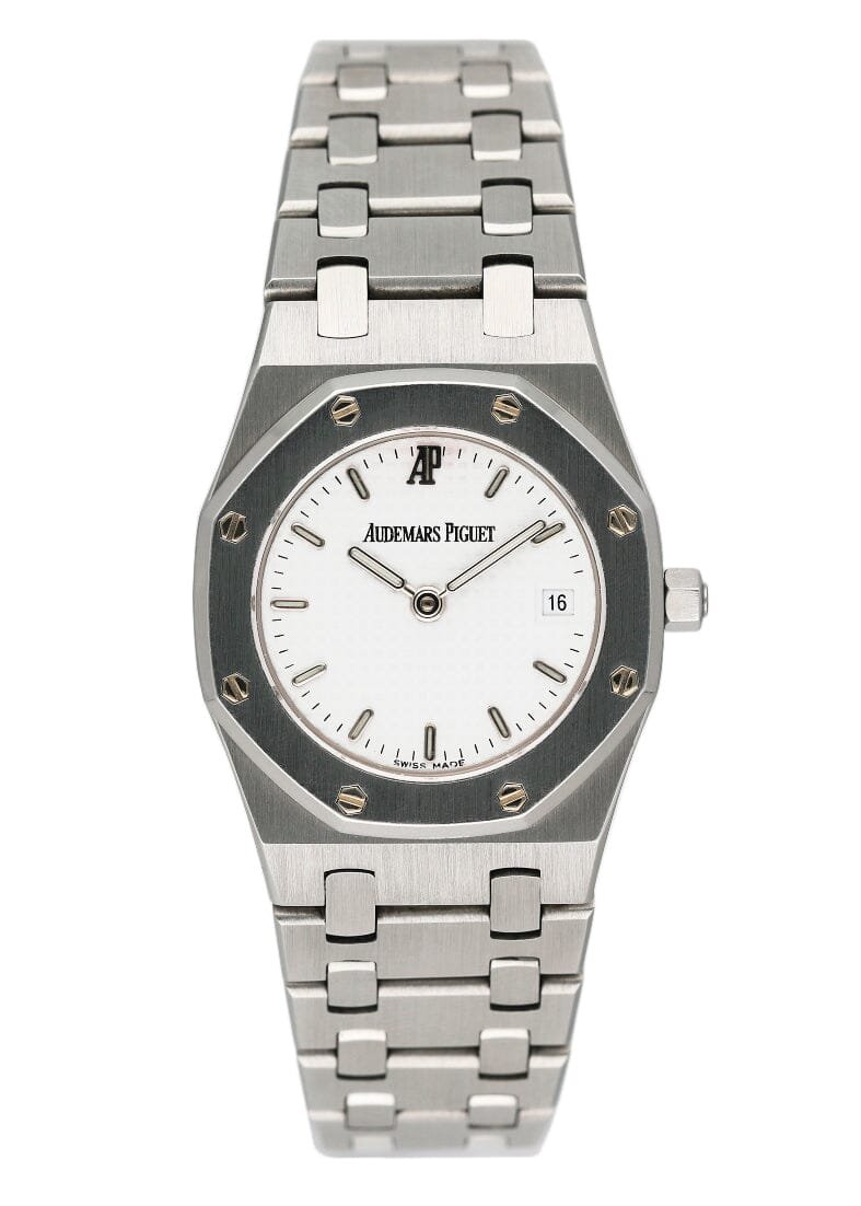 Audemars Piguet Royal Oak 67467ST mostrador branco Relógio Feminino