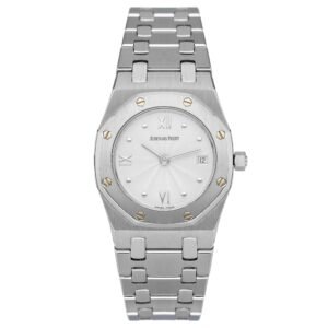Audemars Piguet Royal Oak 67470ST mostrador branco Relógio Feminino
