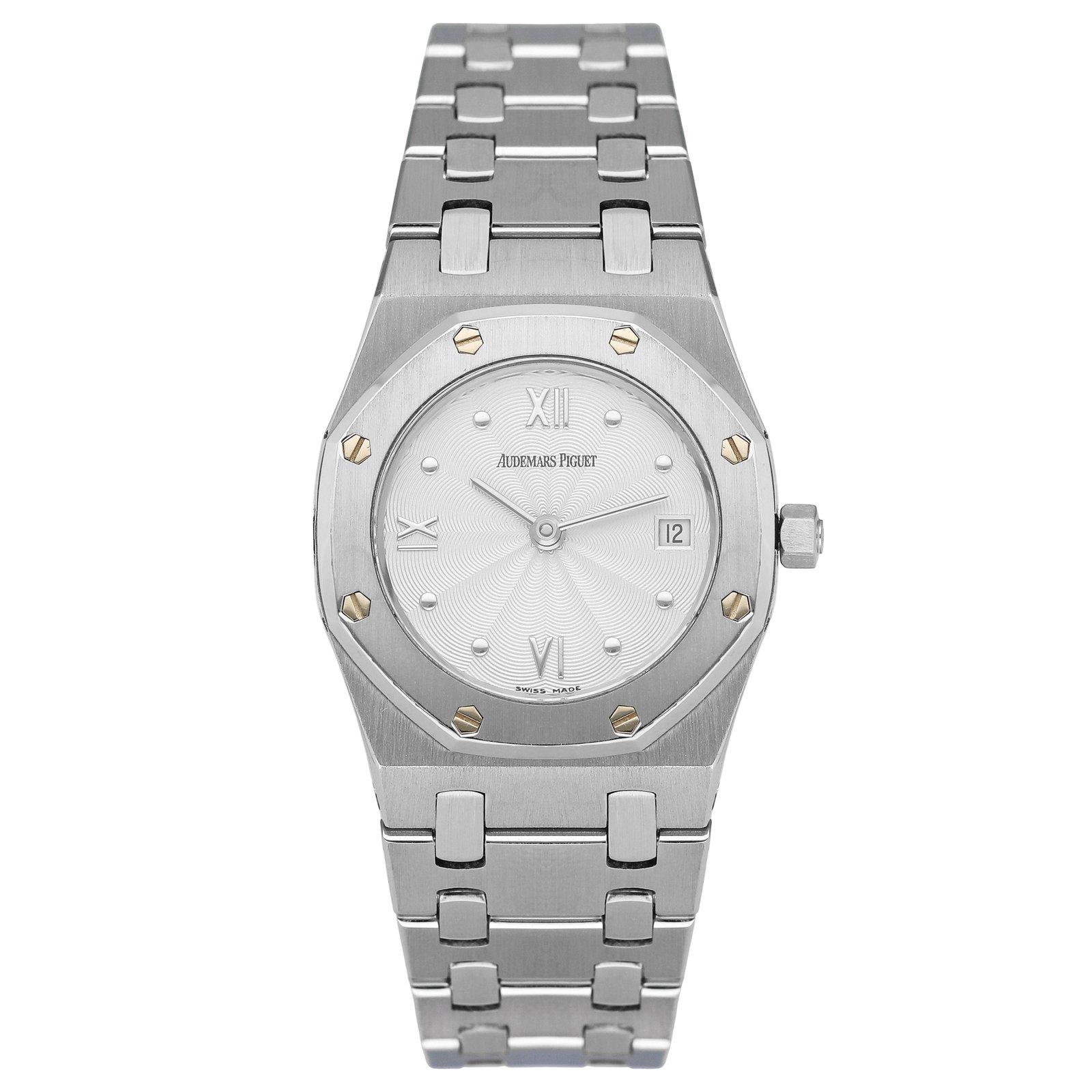 Audemars Piguet Royal Oak 67470ST mostrador branco Relógio Feminino