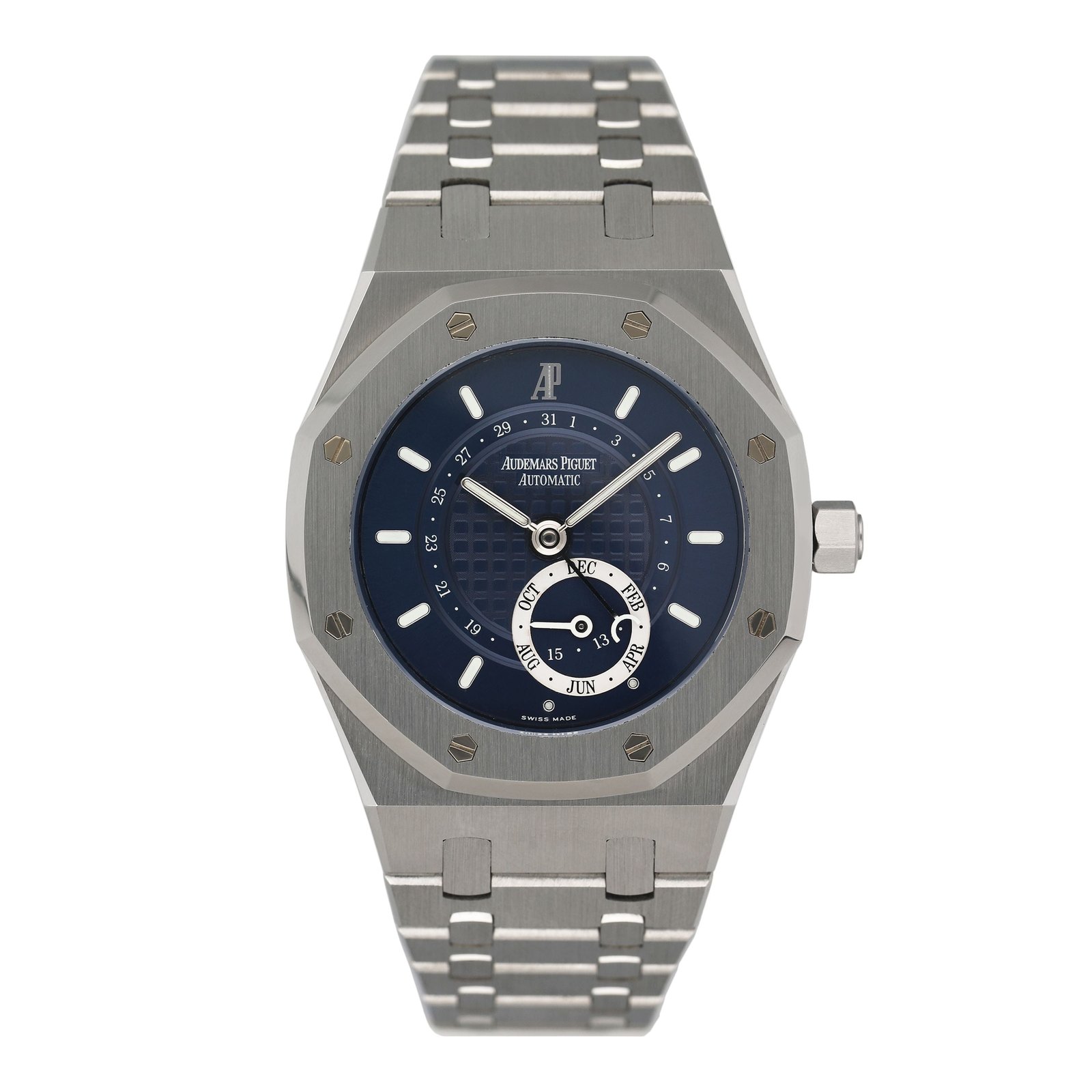 Audemars Piguet Royal Oak Annual Calendar 25920ST mostrador azul Relógio Masculino com Documentos