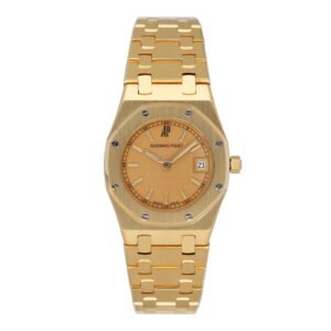 Audemars Piguet Royal Oak mostrador champagne 18k ouro amarelo Relógio Feminino