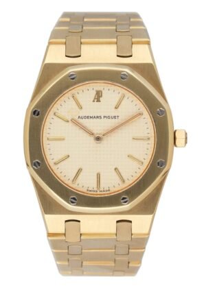 Audemars Piguet Royal Oak Cream Dial 18k ouro amarelo Relógio Feminino