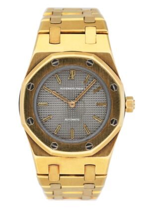 Audemars Piguet Royal Oak mostrador cinza 18k ouro amarelo Relógio Feminino