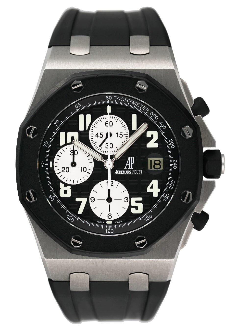 Audemars Piguet Royal Oak Offshore 25940SK mostrador preto Relógio Masculino Caixa e Documentos
