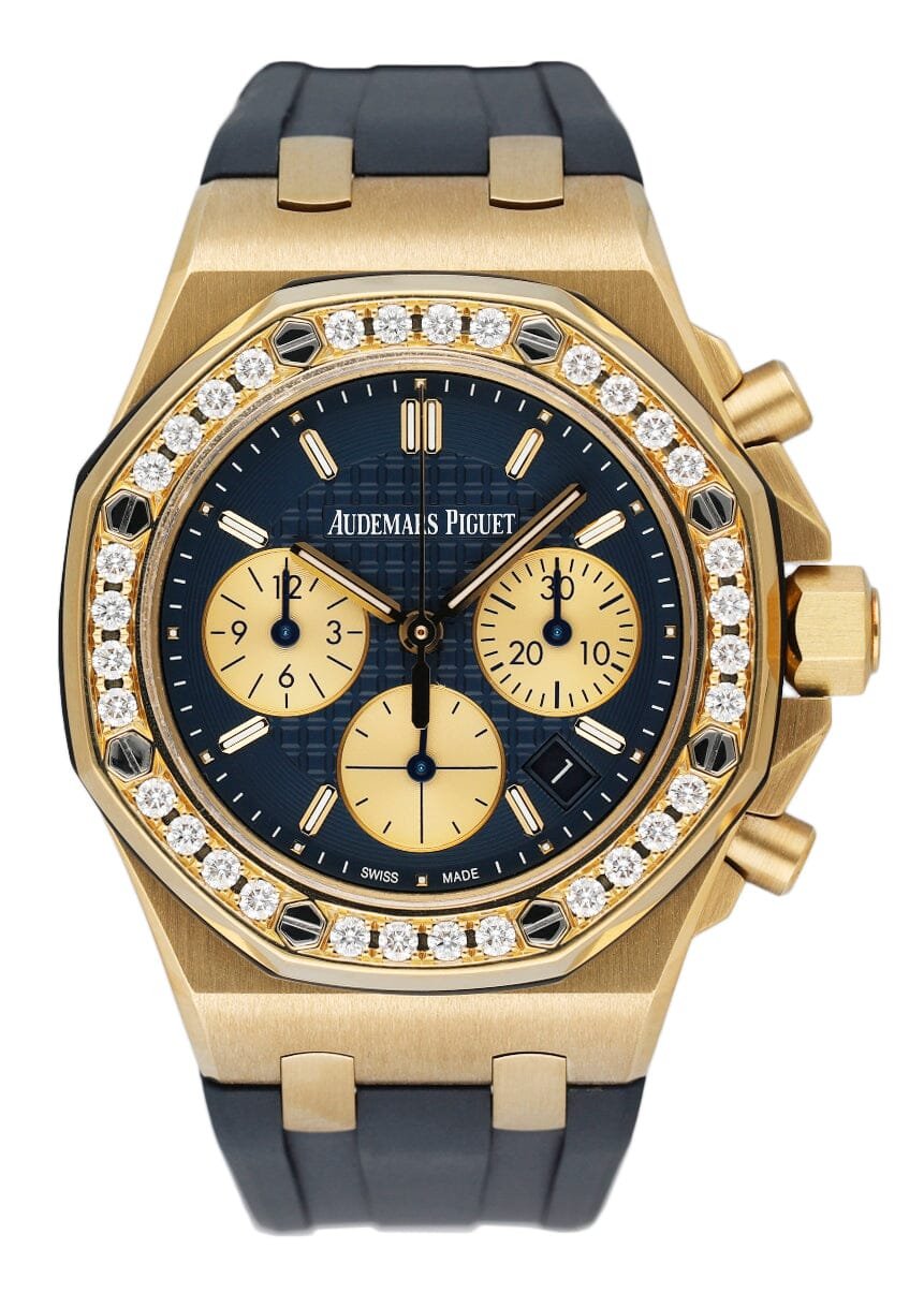 Audemars Piguet Royal Oak Offshore 26231BA Diamond mostrador azul Relógio Feminino com Documentos