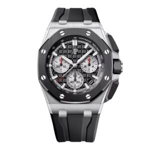 Audemars Piguet Royal Oak Offshore 26420SO mostrador preto Relógio Masculino Caixa e Documentos
