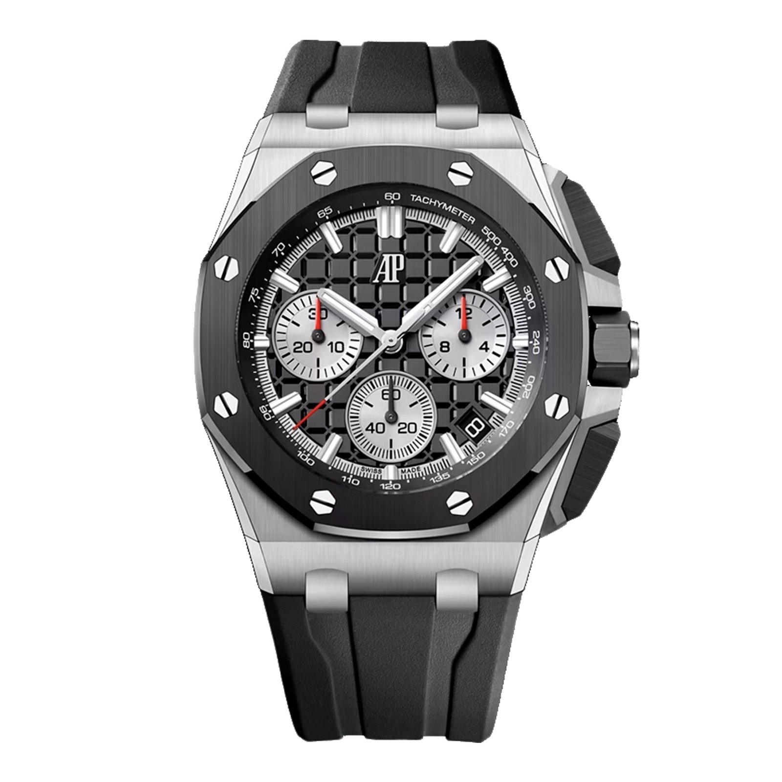 Audemars Piguet Royal Oak Offshore 26420SO mostrador preto Relógio Masculino Caixa e Documentos
