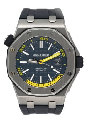 Audemars Piguet Royal Oak Offshore Diver 15710ST mostrador azul Relógio Masculino com Documentos