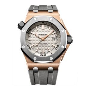 Audemars Piguet Royal Oak Offshore Diver 15711OI mostrador cinza Relógio Masculino Caixa e Documentos Limited Edition