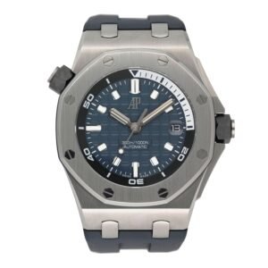 Audemars Piguet Royal Oak Offshore Diver 15720ST mostrador azul Relógio Masculino com Documentos