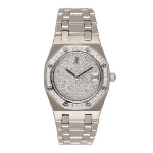 Audemars Piguet Royal Oak 66344BC mostrador com pavê de diamantes Relógio Feminino With Archives