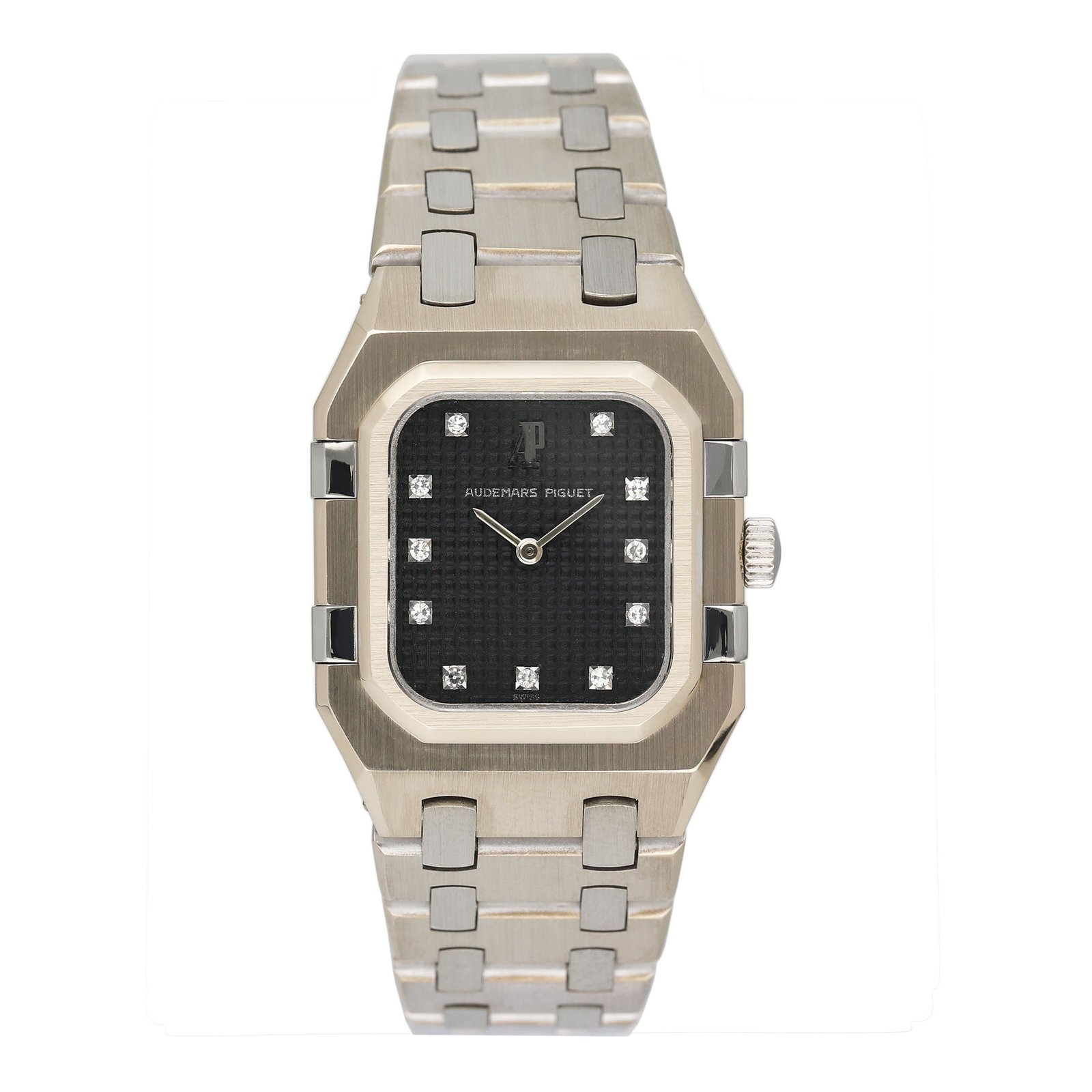 Audemars Piguet Square Royal Oak 6010BC Diamond mostrador azul Relógio Feminino