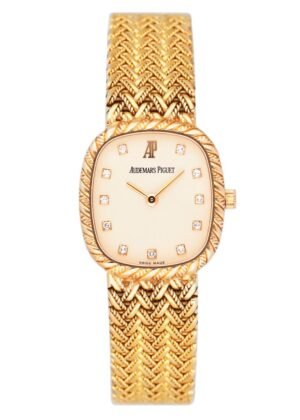 Audemars Piguet Vintage Diamond Cream Dial 18k ouro amarelo Relógio Feminino