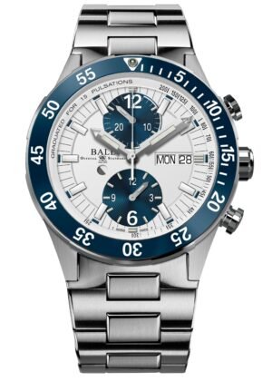 Ball Roadmaster Rescue Chronograph 42 mm mostrador branco Relógio Masculino Caixa e Documentos