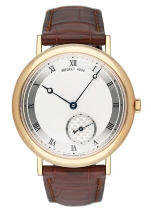 Breguet Classique 5140BA/12/9W6 mostrador prata Relógio Masculino com Documentos