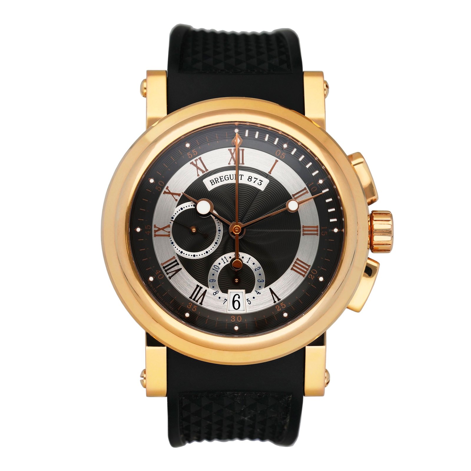 Breguet Marine 5827BR/Z2/5ZU Black, mostrador prata Relógio Masculino