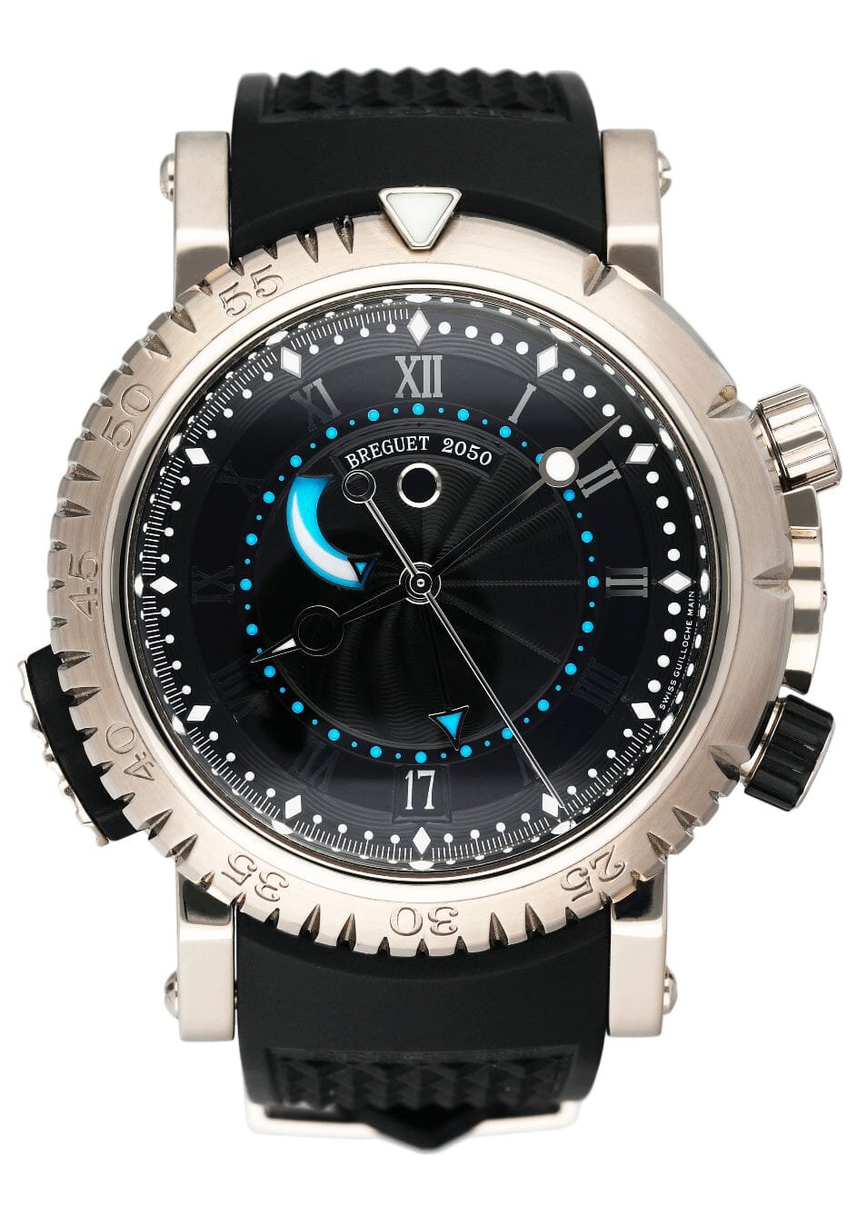 Breguet Marine Royal 5847 18k ouro branco Relógio Masculino Caixa e Documentos