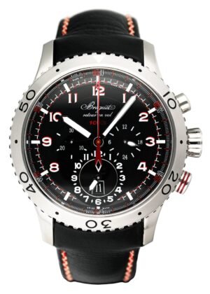 Breguet Type XXII 3880 mostrador preto Chronograph Relógio Masculino