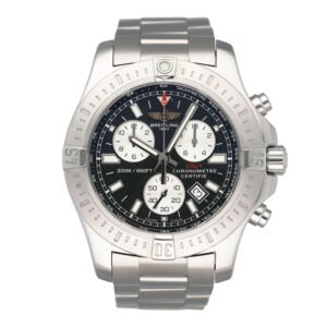 Breitling Colt Chronograph A73388 mostrador preto Steel Relógio Masculino