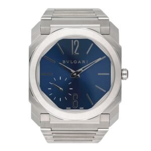 Bulgari Octo Finissimo 103431 mostrador azul Relógio Masculino Caixa e Documentos