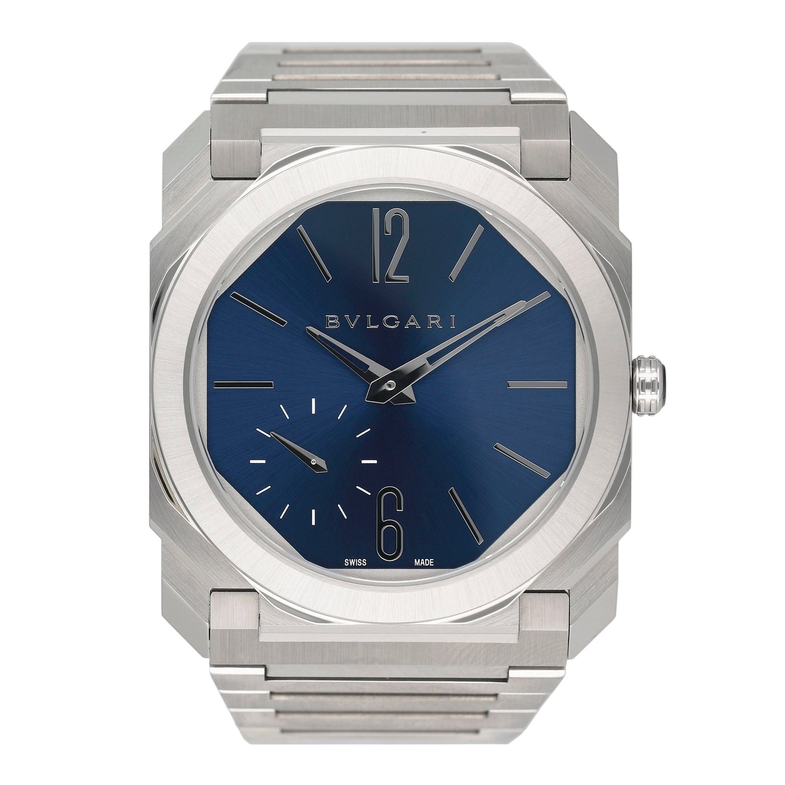 Bulgari Octo Finissimo 103431 mostrador azul Relógio Masculino Caixa e Documentos