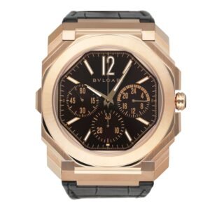 Bulgari Octo Finissimo 103468 Brown Dial Chronograph Relógio Masculino Caixa e Documentos