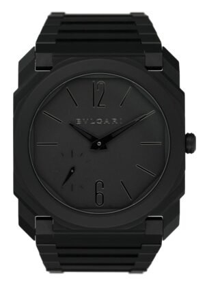 Bulgari Octo Finissimo Extra Thin 103077 Black Ceramic Relógio Masculino Caixa e Documentos