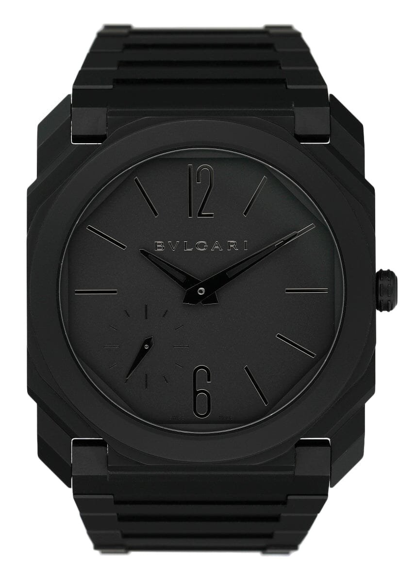 Bulgari Octo Finissimo Extra Thin 103077 Black Ceramic Relógio Masculino Caixa e Documentos