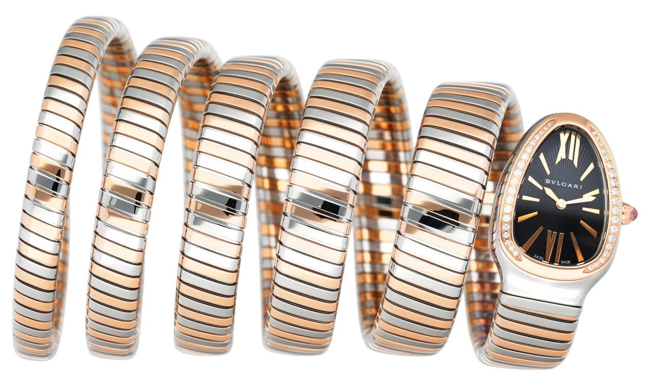 Bvlgari Serpenti SP35 SPG Tubogas ouro rosa & Steel Relógio Feminino