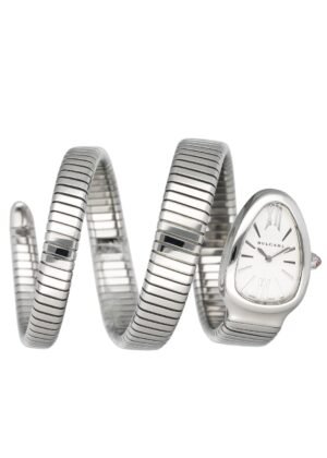 Bvlgari Serpenti Tubogas 101911 mostrador prata Steel Relógio Feminino com Documentos