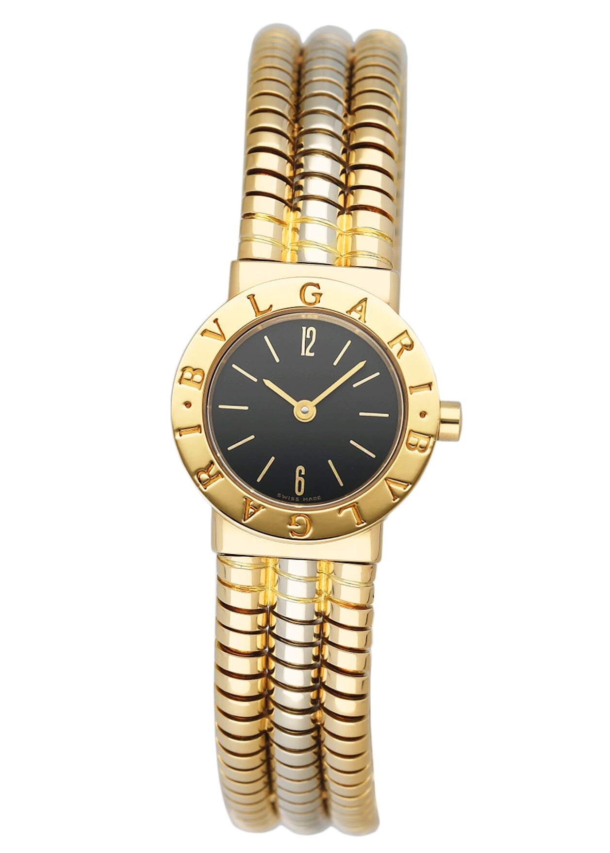 Bvlgari Tubogas BB232T 18k Yellow & ouro branco Relógio Feminino
