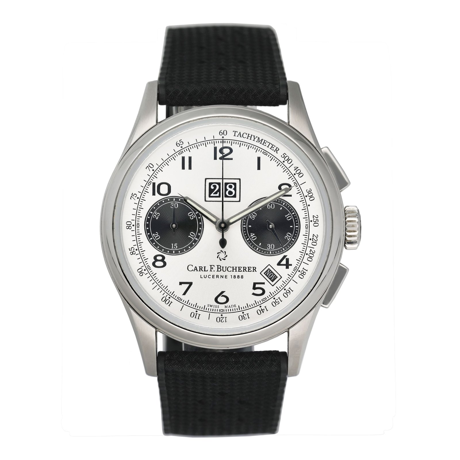 Carl F.Bucherer Heritage BiCompax Annual 00.10803.08.12.01 Relógio Masculino Caixa e Documentos
