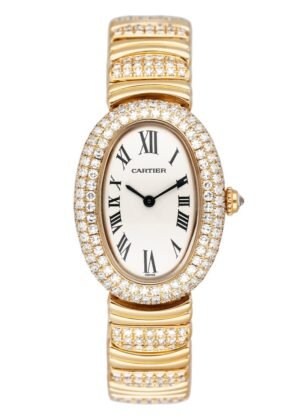 Cartier Baignoire 1920 WB5004D8 Diamond 18k ouro amarelo Relógio Feminino
