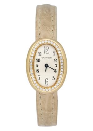 Cartier Baignoire Mini WB504731 Diamond 18k ouro amarelo Relógio Feminino