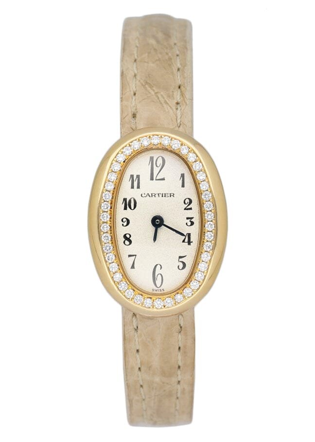Cartier Baignoire Mini WB504731 Diamond 18k ouro amarelo Relógio Feminino