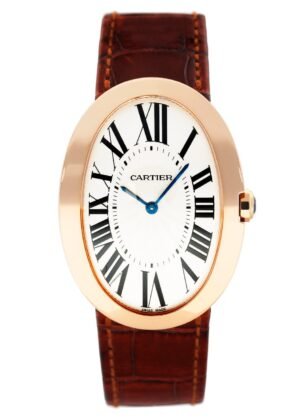 Cartier Baignoire W8000002 mostrador prata Relógio Masculino Caixa e Documentos