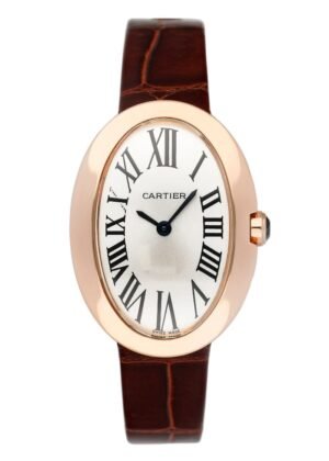 Cartier Baignoire W8000007 18k ouro rosa Relógio Feminino Caixa e Documentos