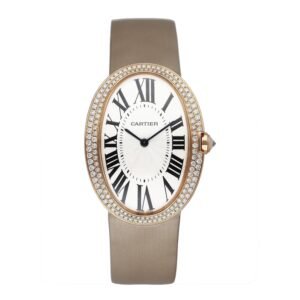 Cartier Baignoire WB520005 Diamond mostrador prata Relógio Masculino Caixa e Documentos
