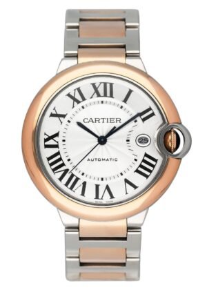 Cartier Ballon Bleu W2BB0004 mostrador prata Relógio Masculino Caixa e Documentos