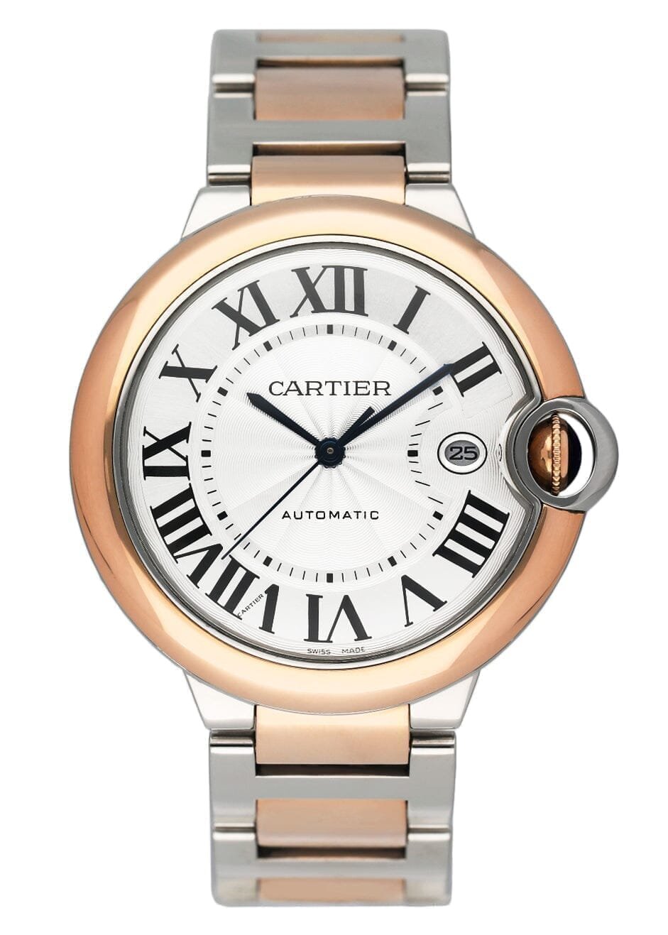 Cartier Ballon Bleu W2BB0004 mostrador prata Relógio Masculino Caixa e Documentos