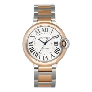 Cartier Ballon Bleu W2BB0033 mostrador prata Two-Tone ouro rosa Relógio Feminino Caixa e Documentos