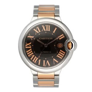 Cartier Ballon Bleu W6920032 Chocolate Dial Two-Tone ouro rosa Relógio Masculino Caixa e Documentos