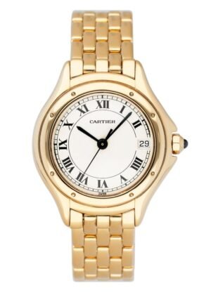 Cartier Cougar Figaro W25012B9 18k ouro amarelo Relógio Feminino