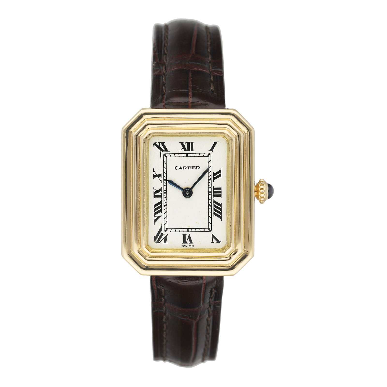 Cartier Cristallor Paris 78095 18k ouro amarelo Relógio Masculino Caixa e Documentos