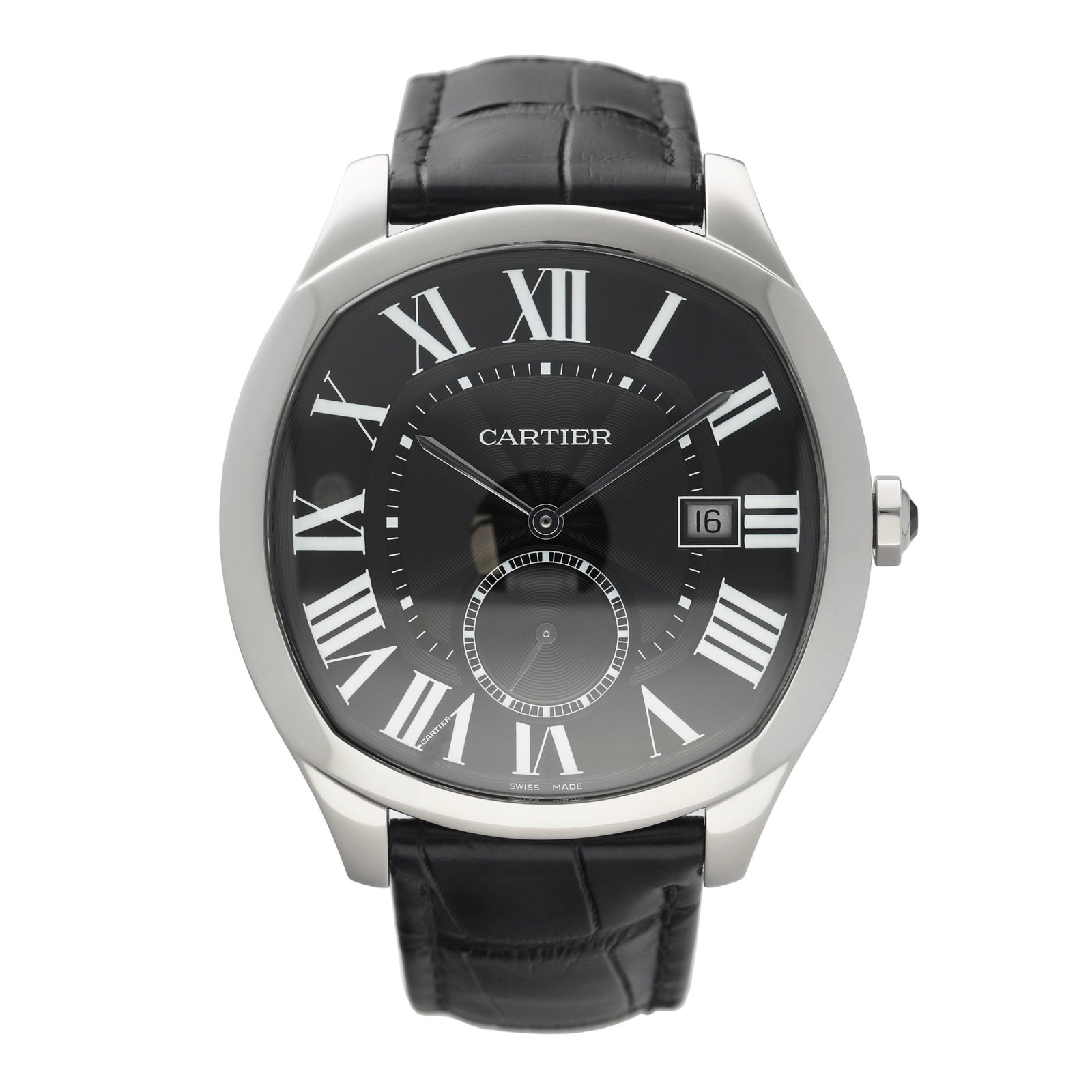 Cartier Drive De Cartier WSNM0009 mostrador preto Relógio Masculino Caixa e Documentos