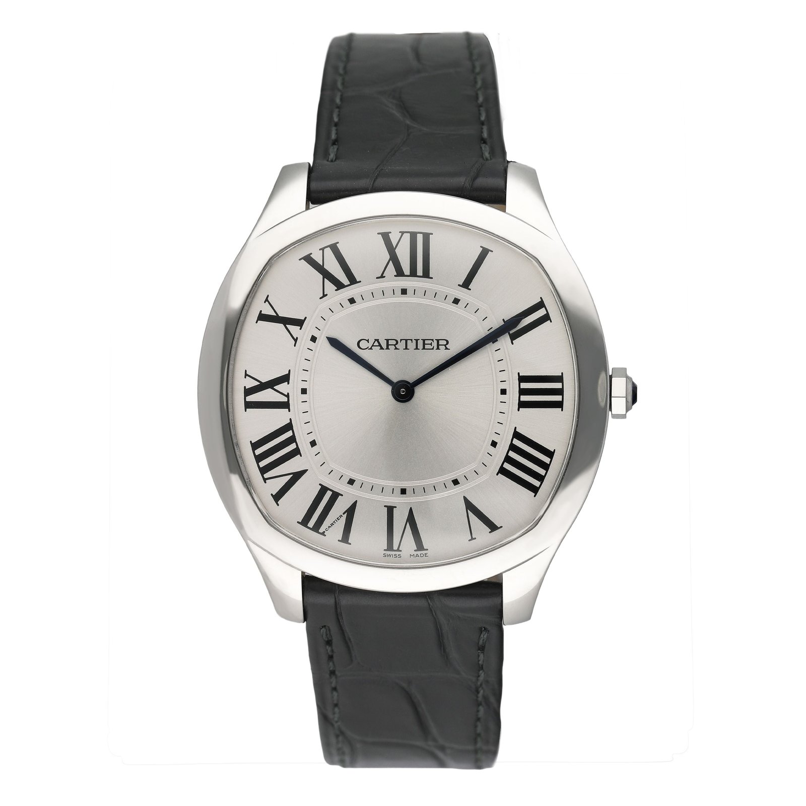 Cartier Drive De Cartier WSNM0011 mostrador prata Large Relógio Masculino Caixa e Documentos
