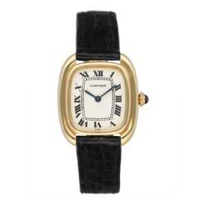 Cartier Gondole Off-mostrador branco 18k ouro amarelo Relógio Feminino